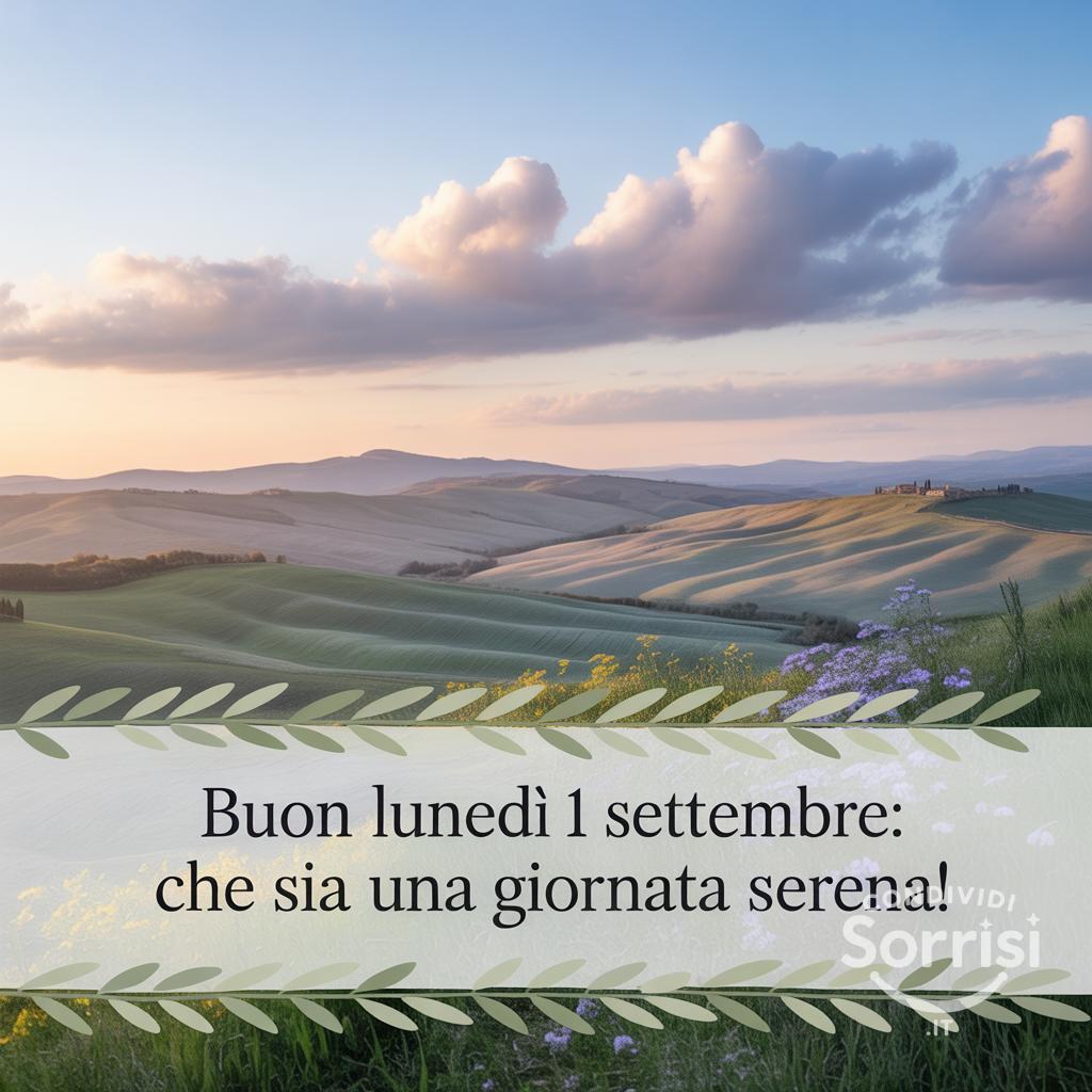 Buon lunedì 1 settembre: che sia una giornata serena!