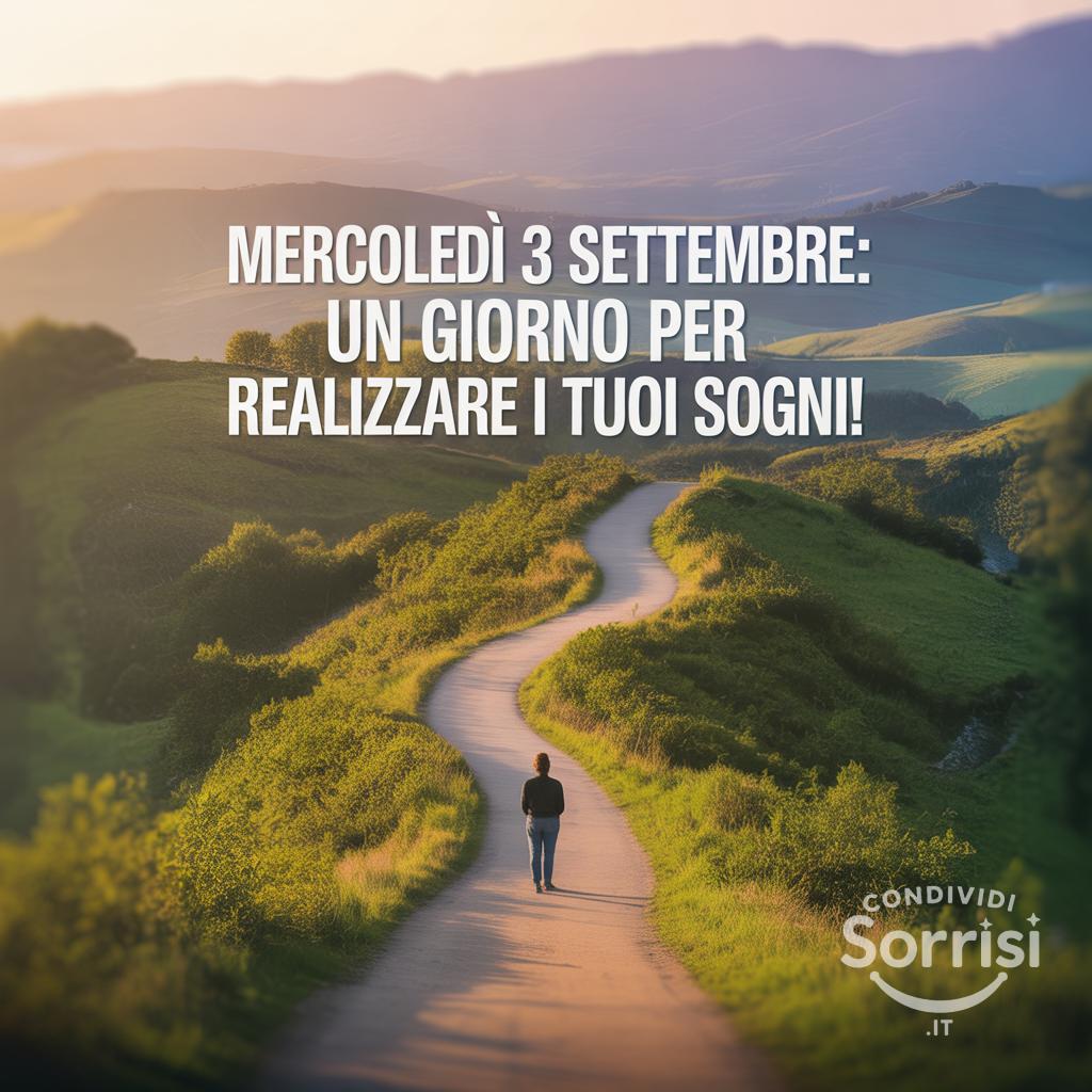 Mercoledì 3 settembre : un giorno per realizzare i tuoi sogni!