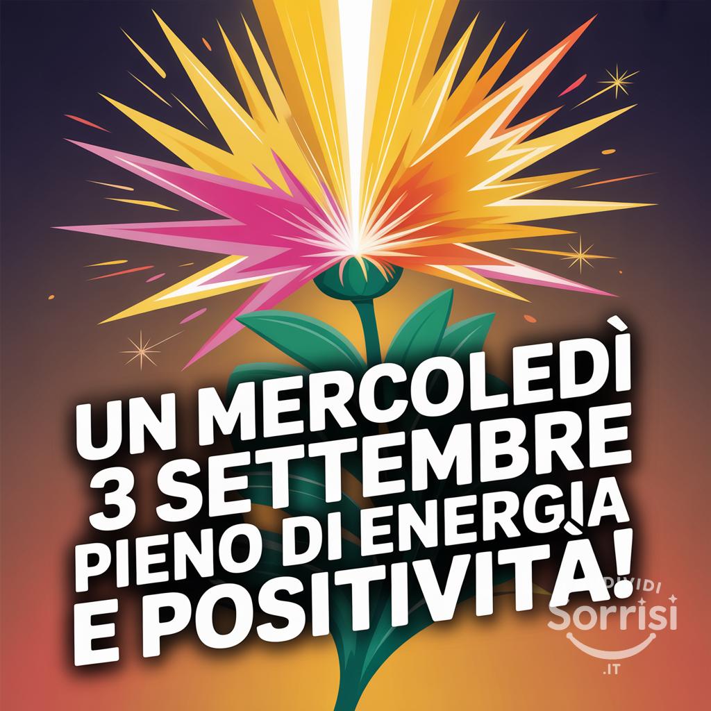Un mercoledì 3 settembre  pieno di energia e positività!