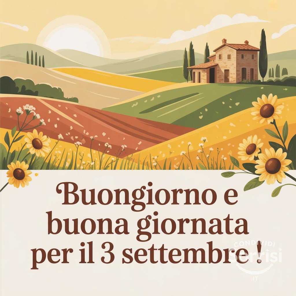 Buongiorno e buona giornata per il 3 settembre !
