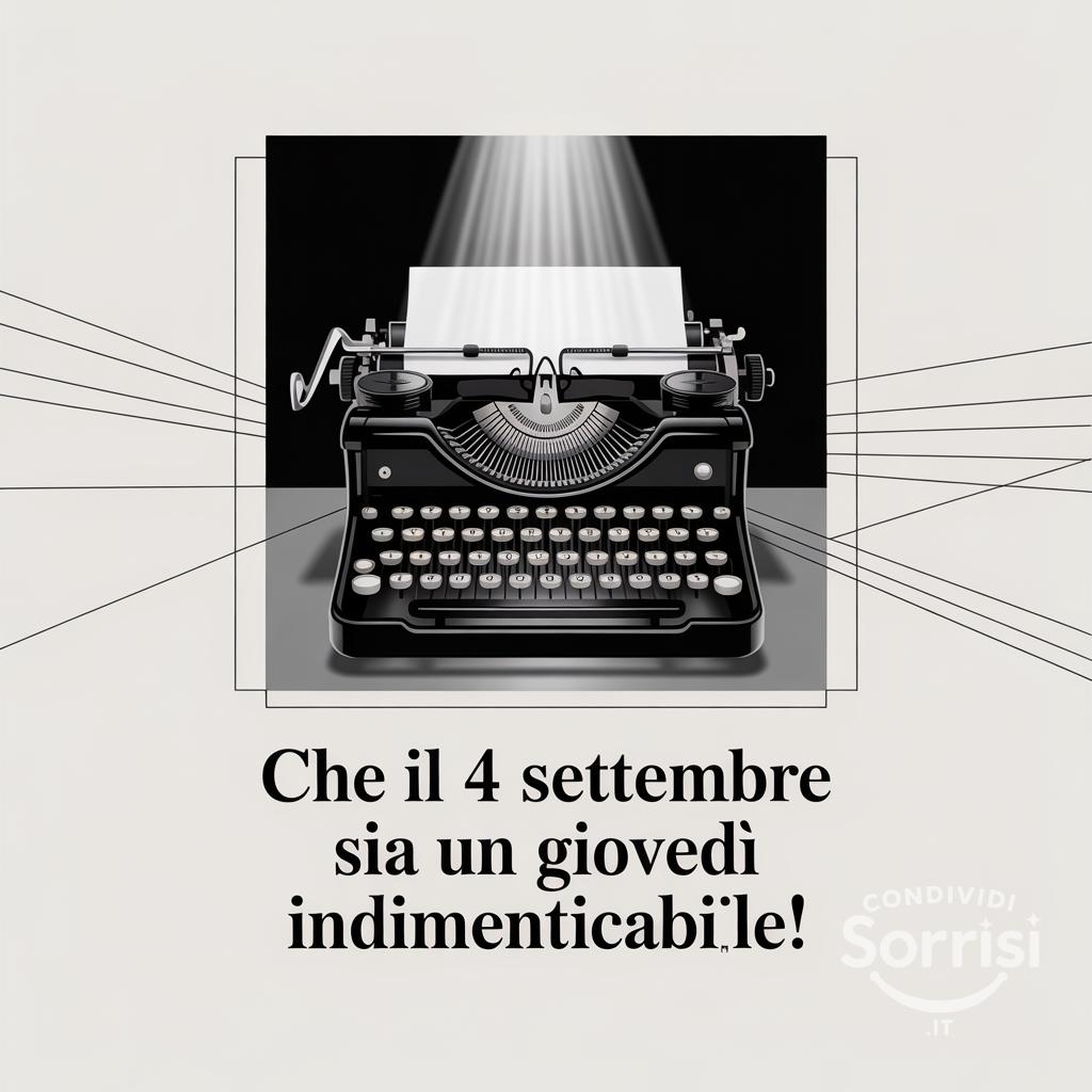 Che il 4 settembre  sia un giovedì indimenticabile!