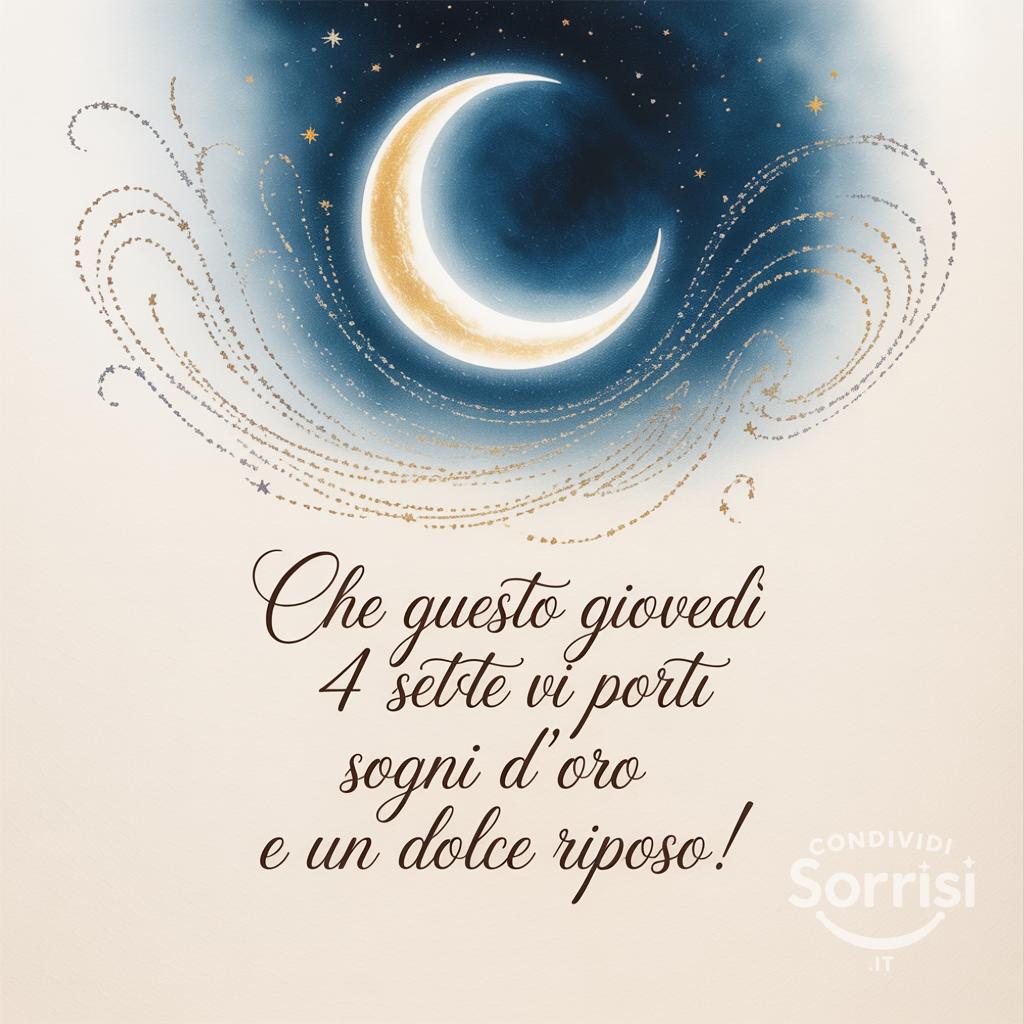Che questo giovedì 4 settembre  vi porti sogni d'oro e un dolce riposo!