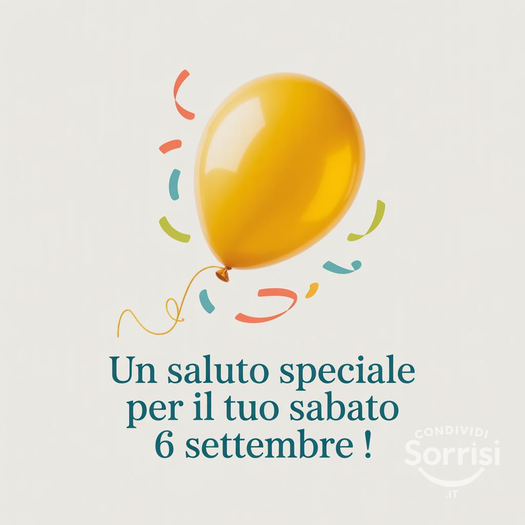 Un saluto speciale per il tuo sabato 6 settembre !