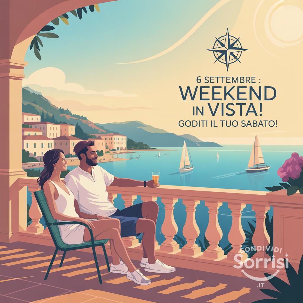 6 settembre : Weekend in vista! Goditi il tuo sabato!