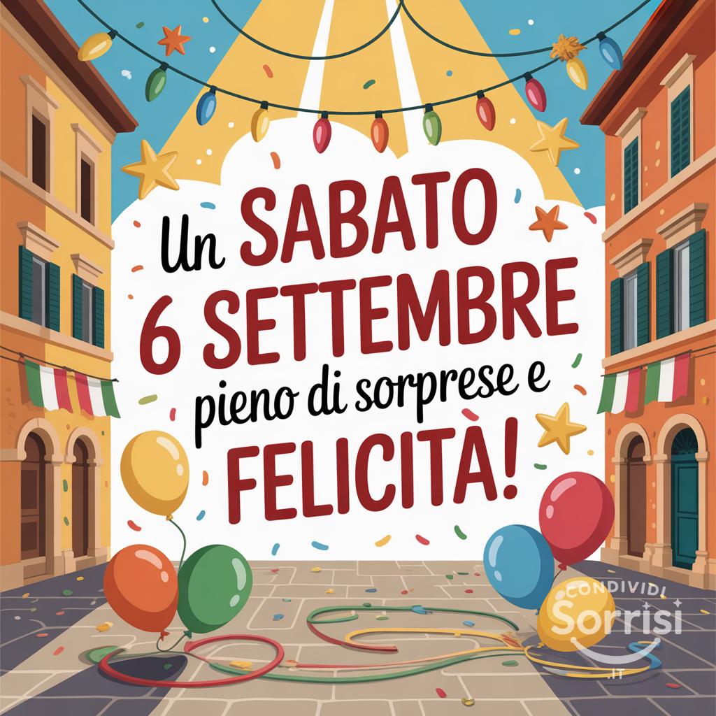 Un sabato 6 settembre  pieno di sorprese e felicità!
