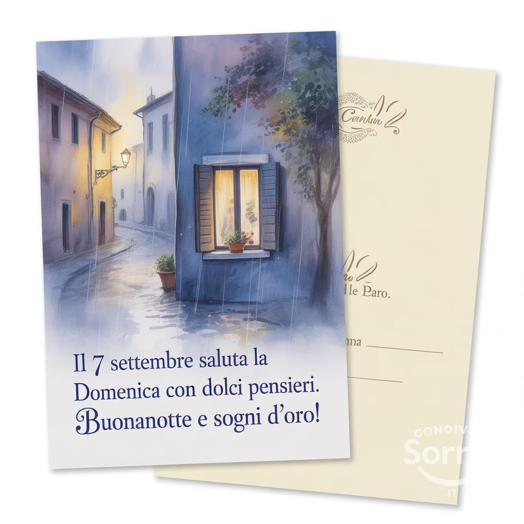 Il 7 settembre  saluta la domenica con dolci pensieri. Buonanotte e sogni d'oro!