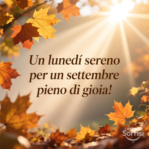 Buongiorno e Buona Lunedì 8 Settembre 2025!