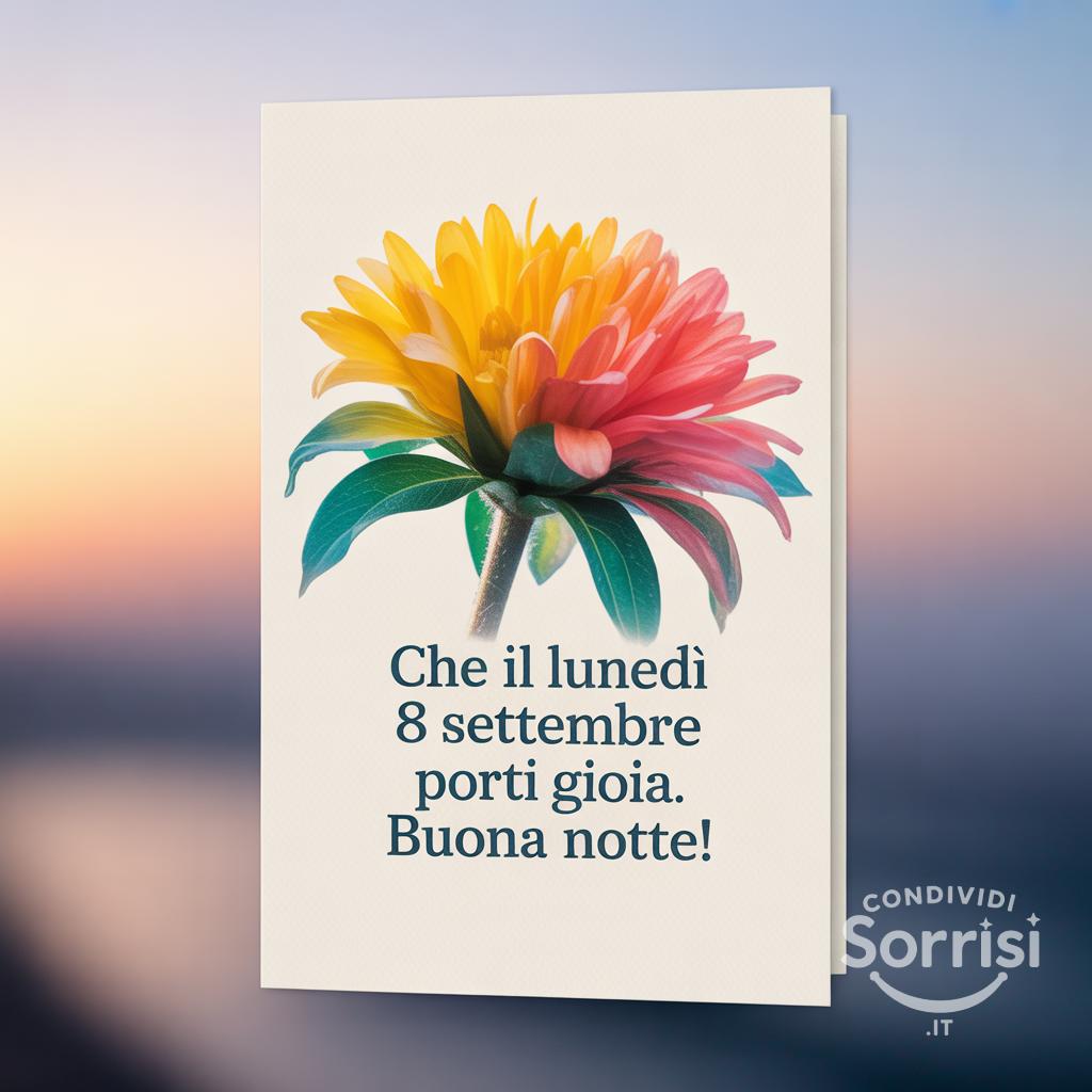 Che il lunedì 8 settembre  porti gioia. Buona notte!