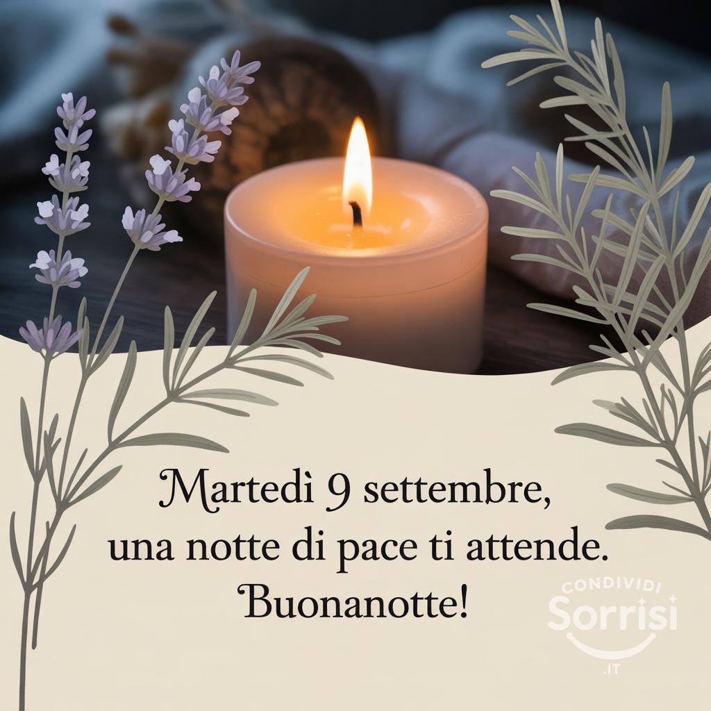 Martedì 9 settembre , una notte di pace ti attende. Buonanotte!