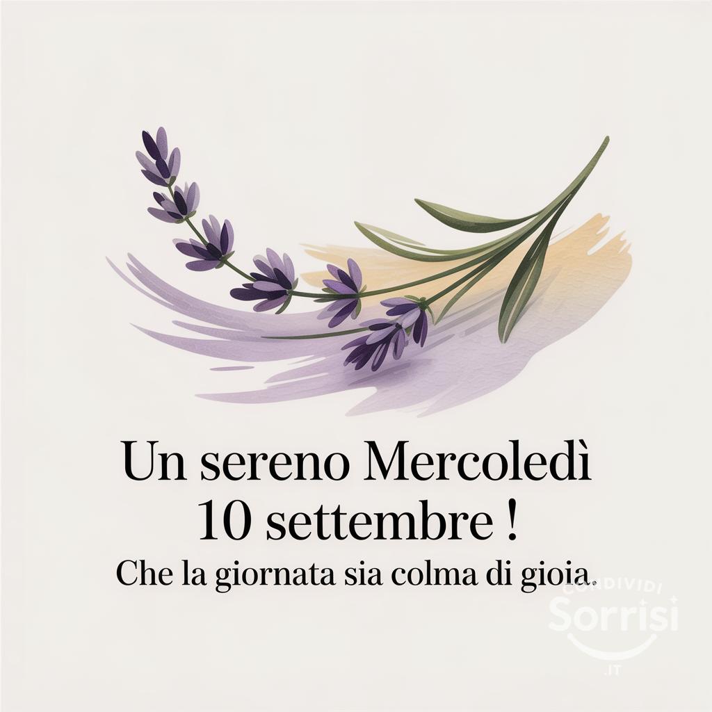 Un sereno mercoledì 10 settembre ! Che la giornata sia colma di gioia.