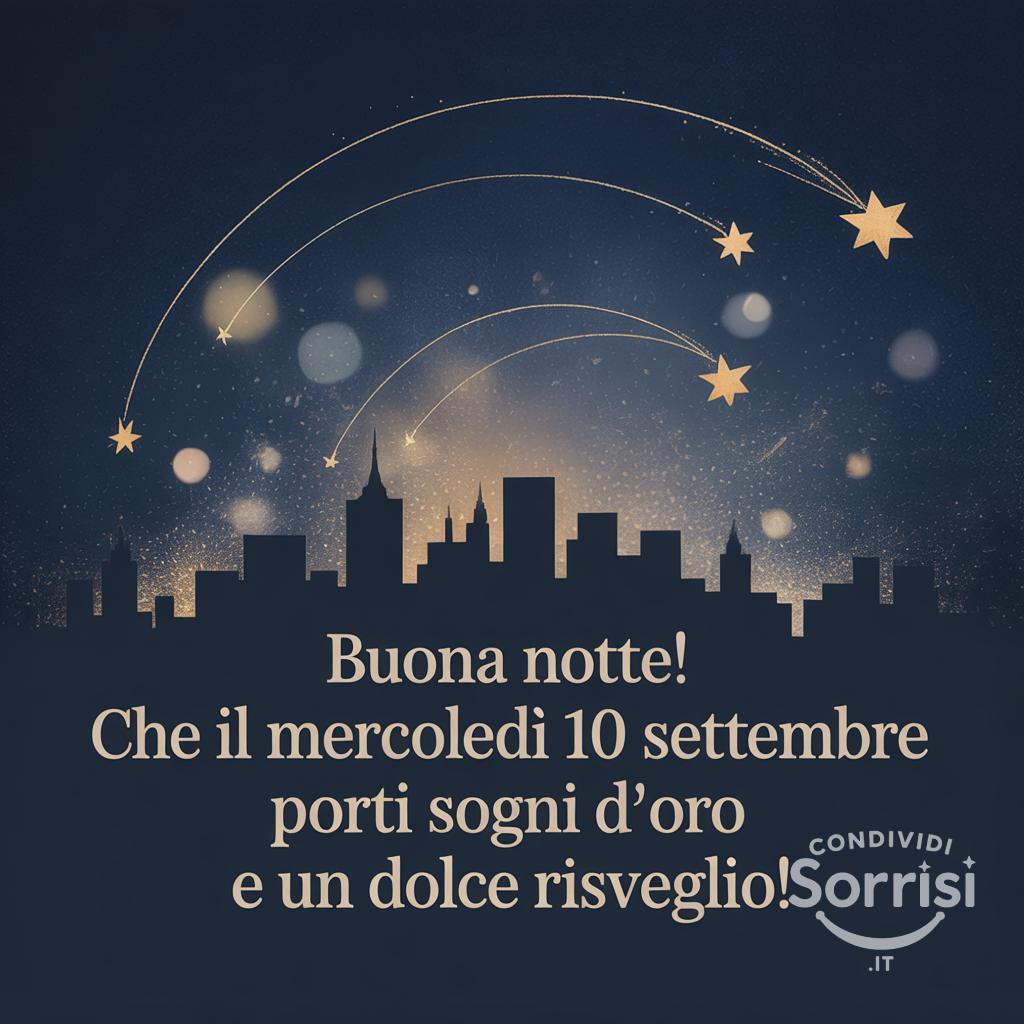 Buona notte! Che il mercoledì 10 settembre  porti sogni d'oro e un dolce risveglio!