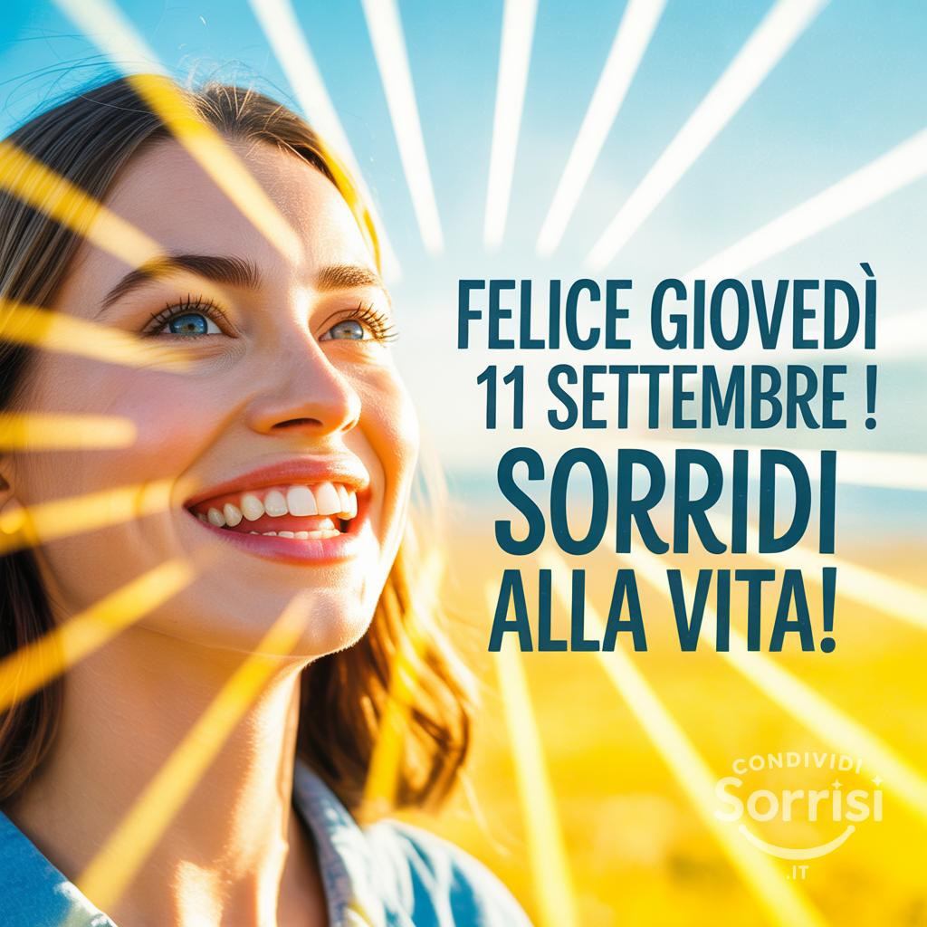 Felice giovedì 11 settembre ! Sorridi alla vita!