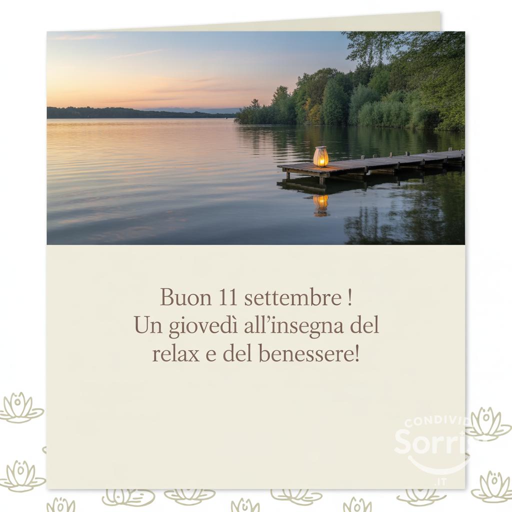 Buon 11 settembre ! Un giovedì all'insegna del relax e del benessere!