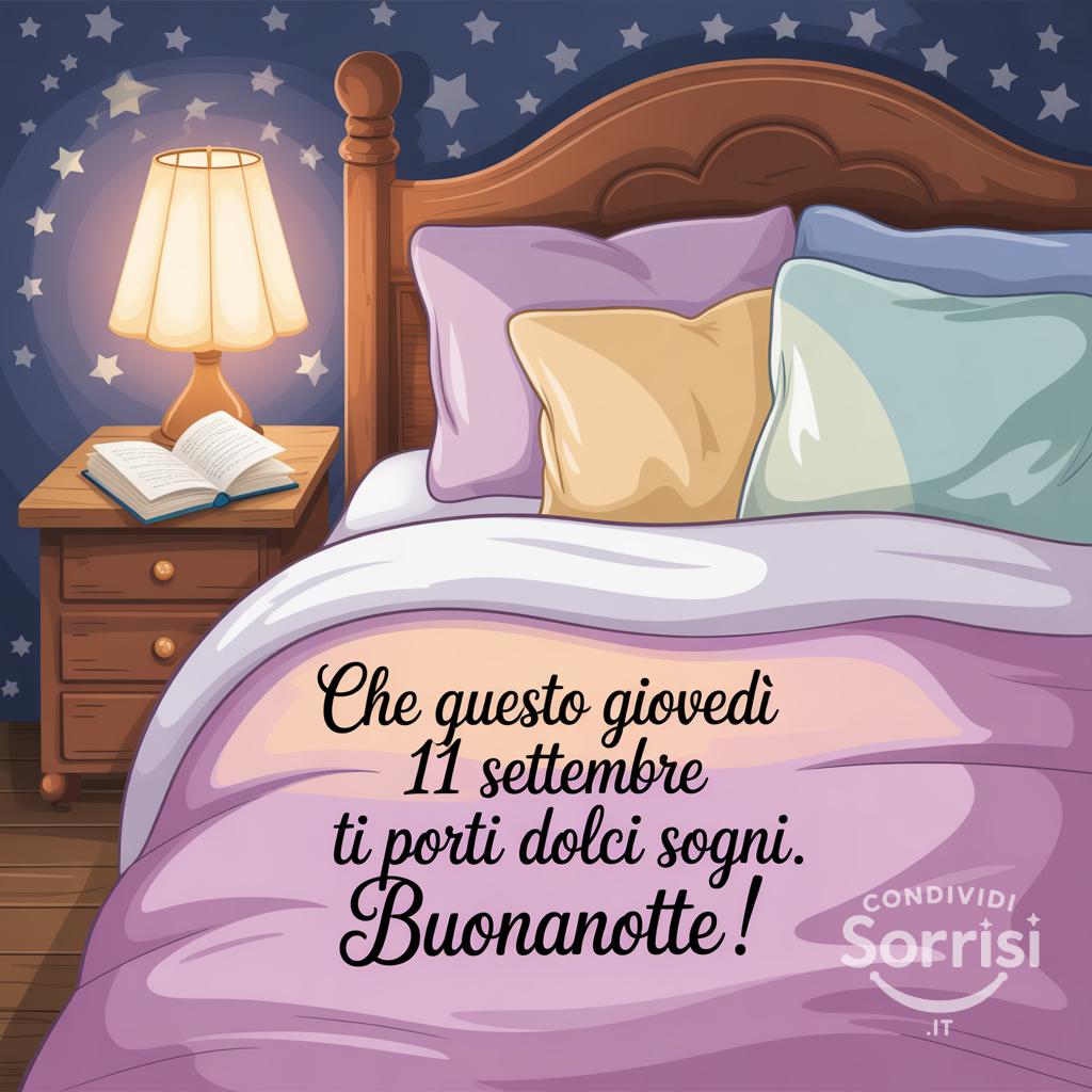 Che questo giovedì 11 settembre  ti porti dolci sogni. Buonanotte!