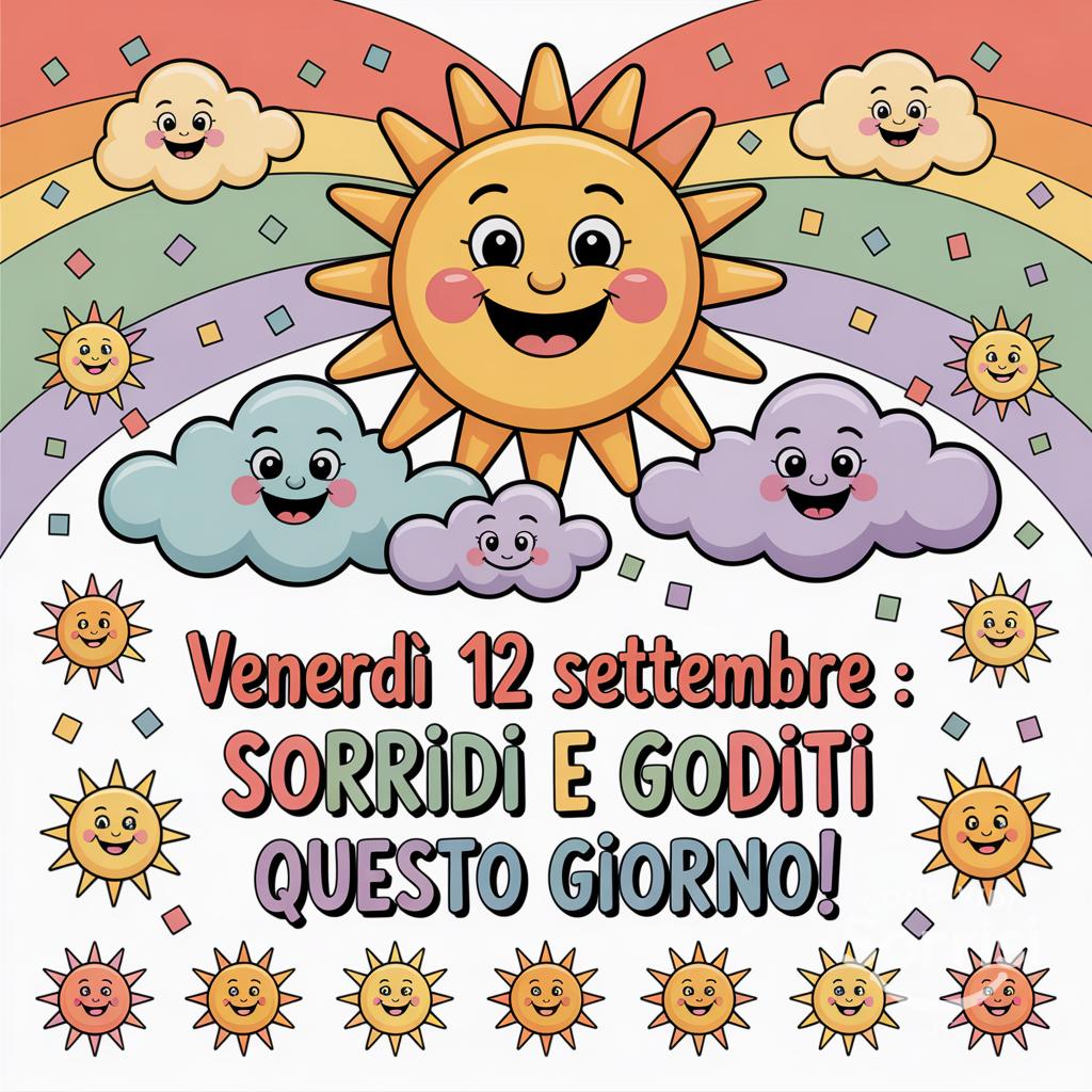 Venerdì 12 settembre : sorridi e goditi questo giorno!