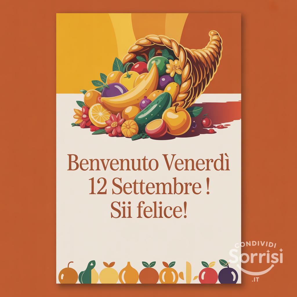 Benvenuto venerdì 12 settembre ! Sii felice!