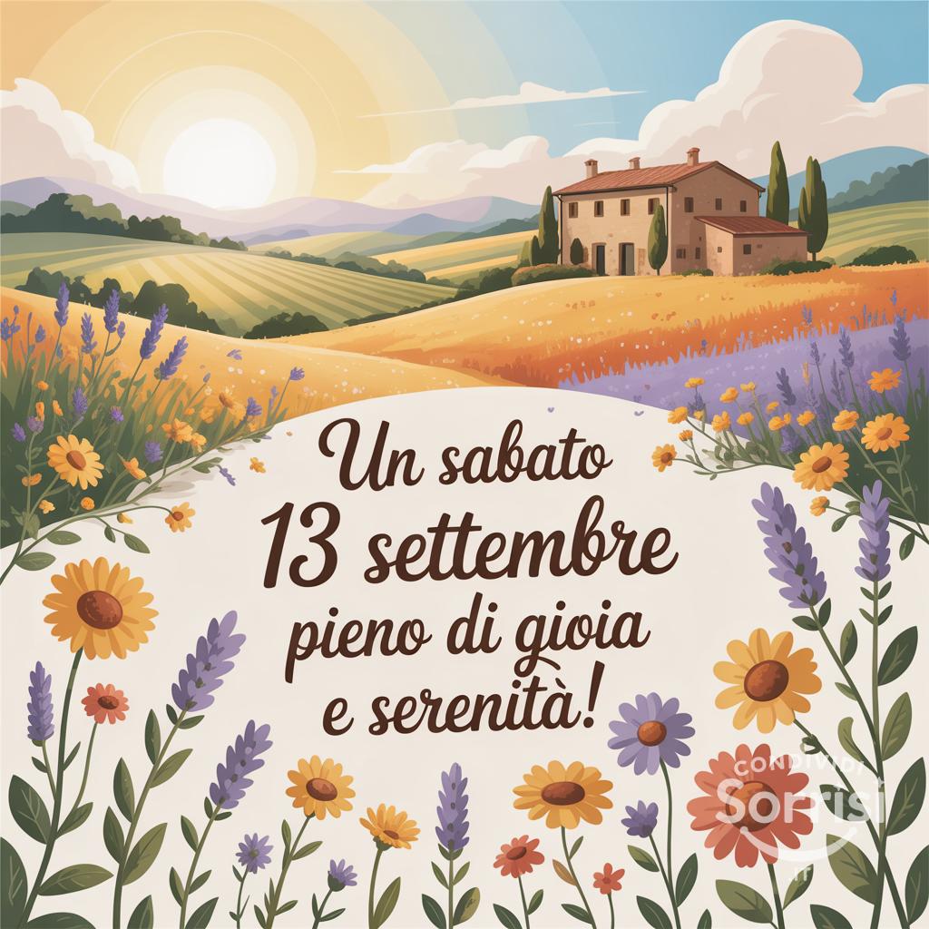 Un sabato 13 settembre pieno di gioia e serenità!