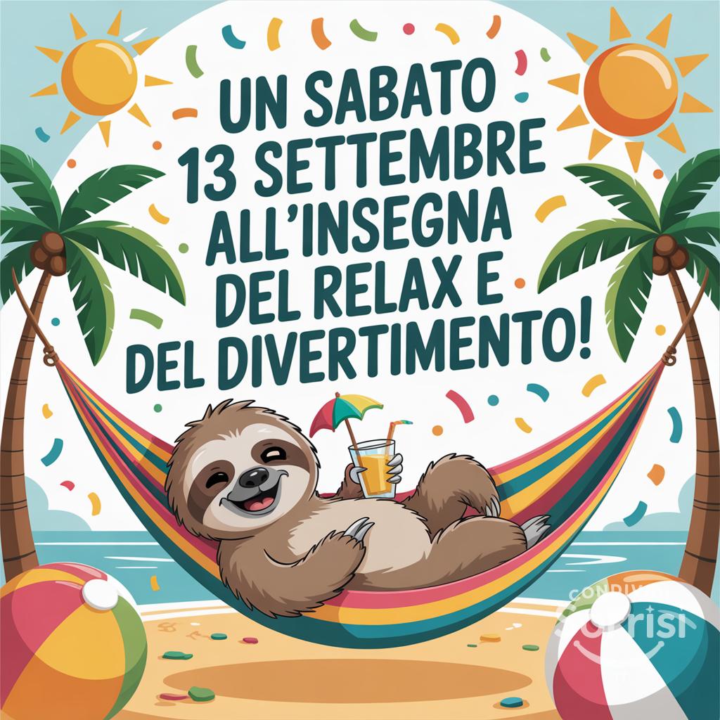 Un sabato 13 settembre all'insegna del relax e del divertimento!