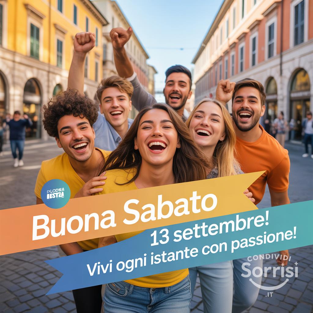 Buona sabato 13 settembre! Vivi ogni istante con passione!