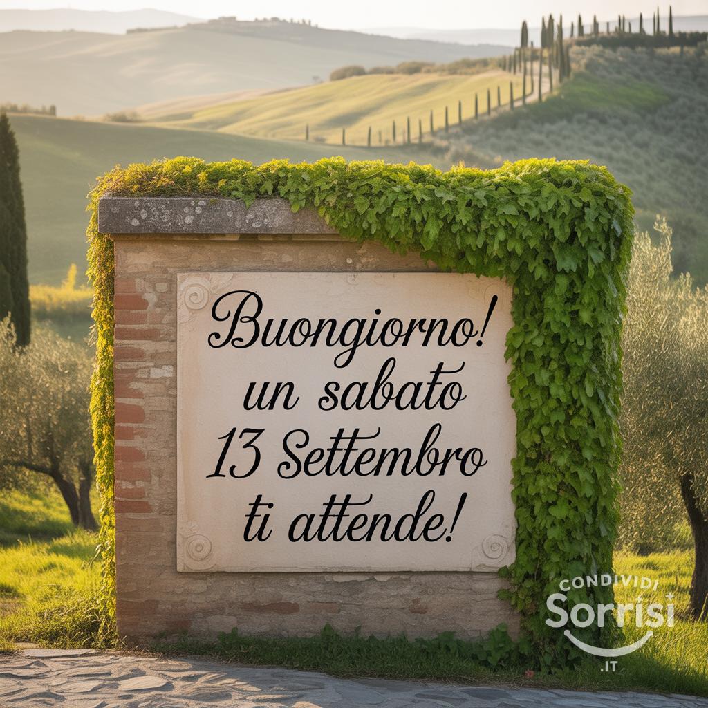 Buongiorno! Un sabato 13 settembre radioso ti attende!