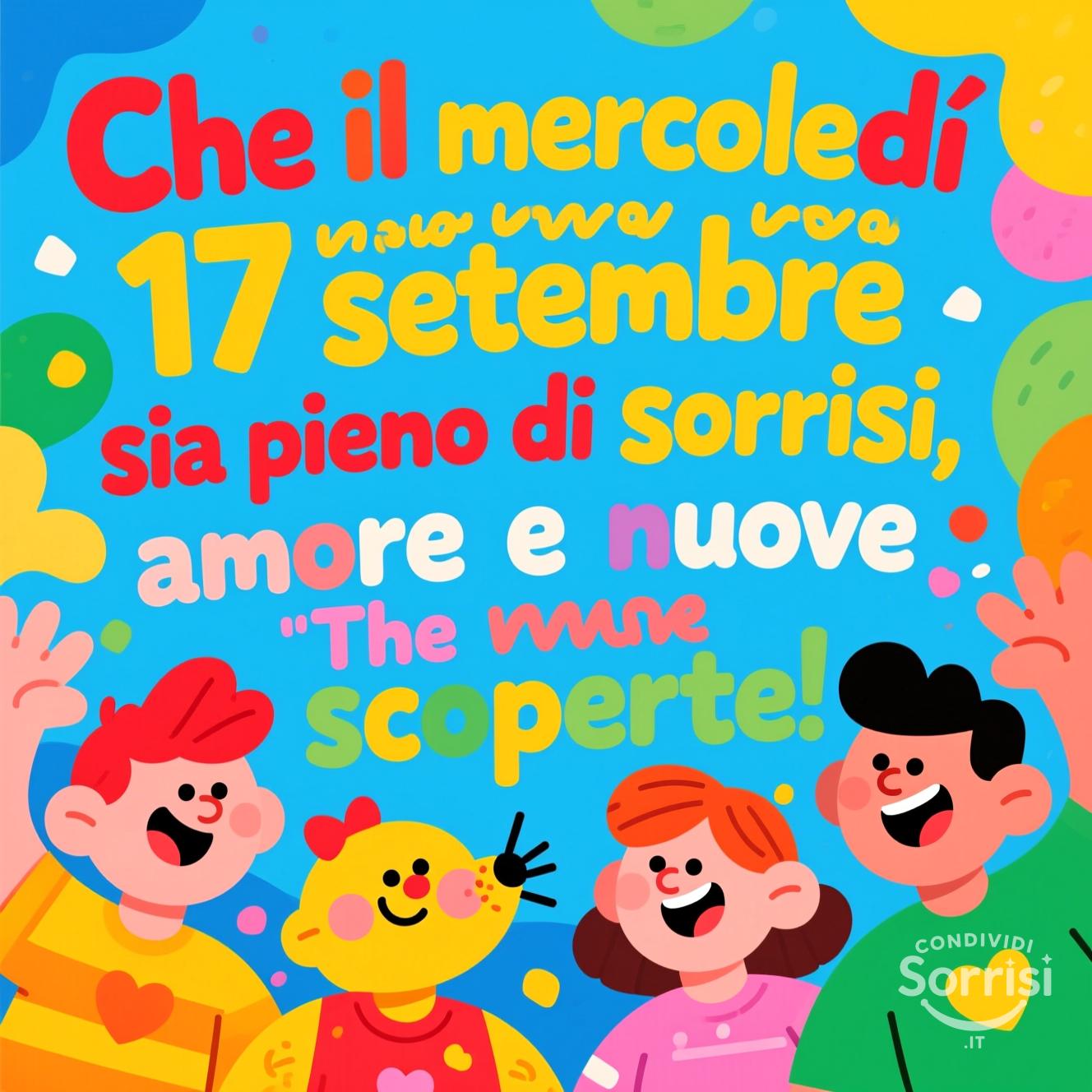 Che il mercoledì 17 settembre  sia pieno di sorrisi,  amore e nuove scoperte!