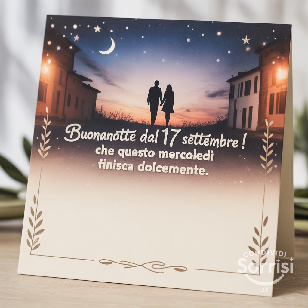 Buonanotte dal 17 settembre ! Che questo mercoledì finisca dolcemente.