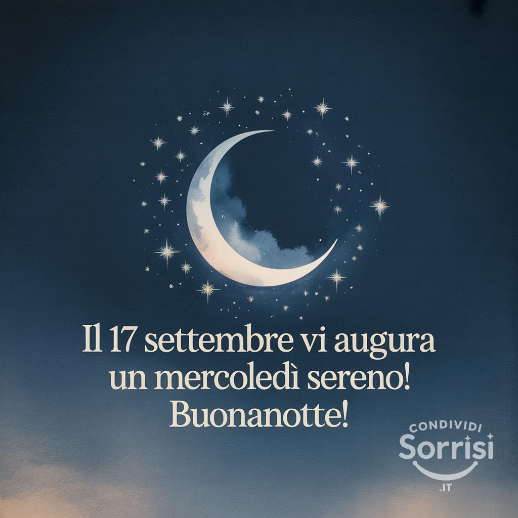 Il 17 settembre  vi augura un mercoledì sereno! Buonanotte!