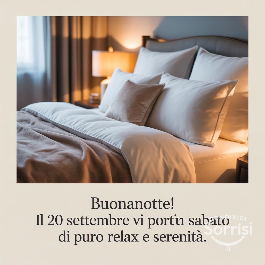 Buonanotte! Il 20 settembre  vi porti un sabato di puro relax e serenità.