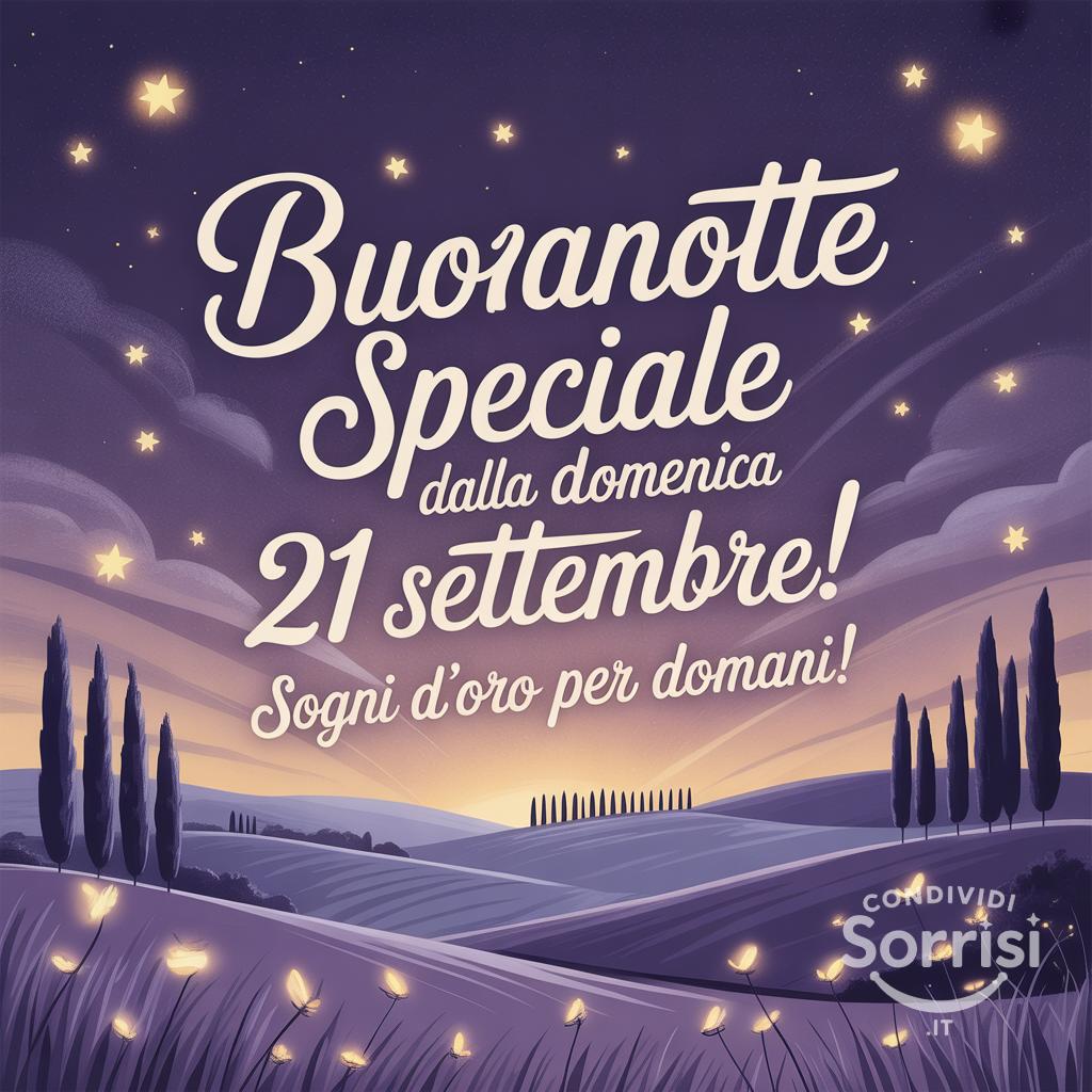 Una buonanotte speciale dalla domenica 21 settembre ! Sogni d'oro per domani!