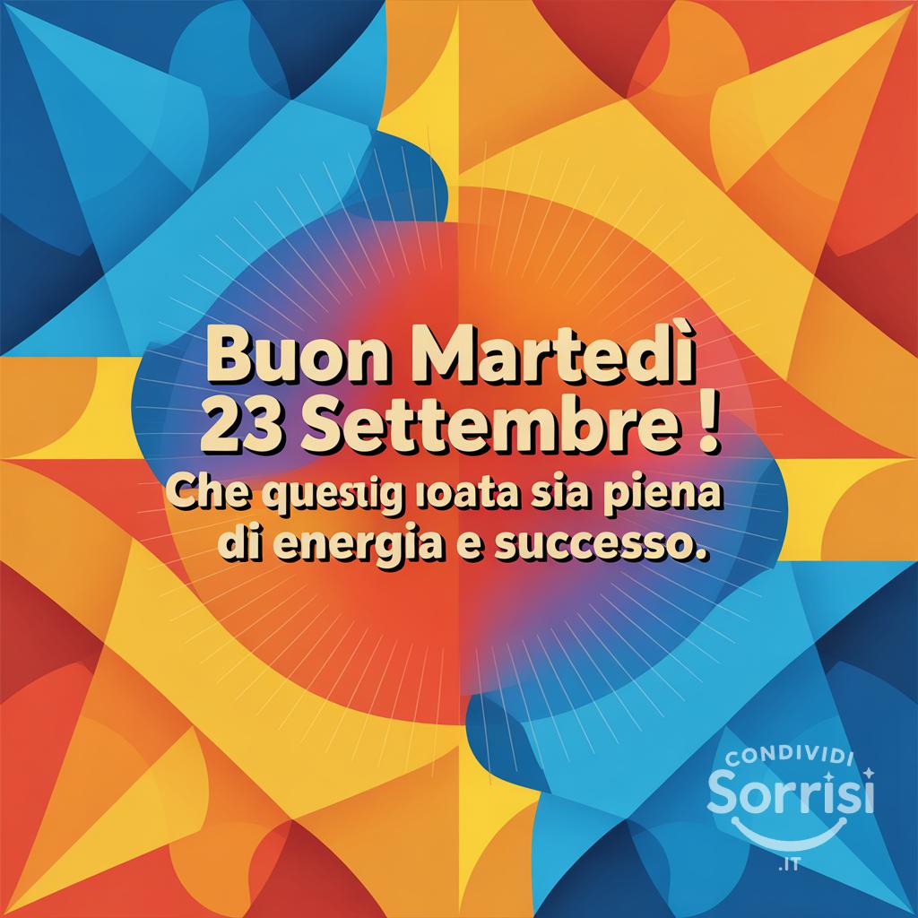 Buon martedì 23 settembre ! Che questa giornata sia piena di energia e successo.