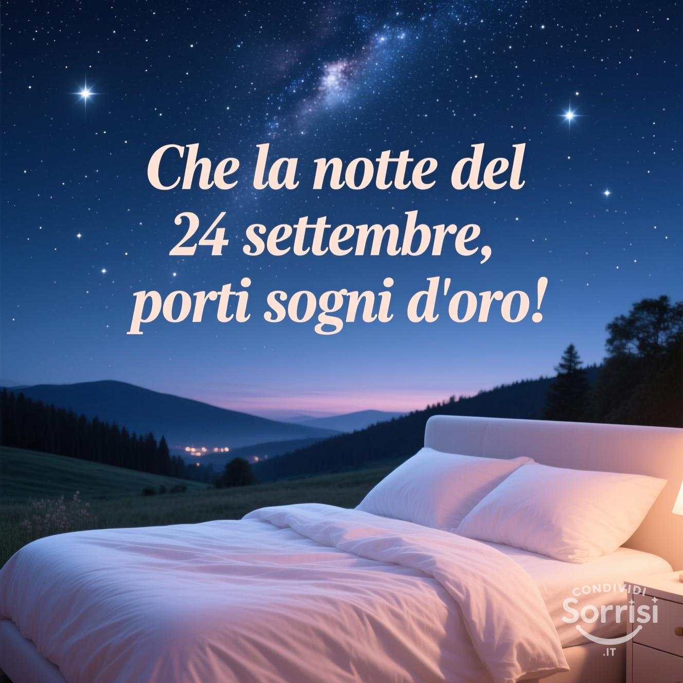 Che la notte del 24 settembre  porti sogni d'oro!