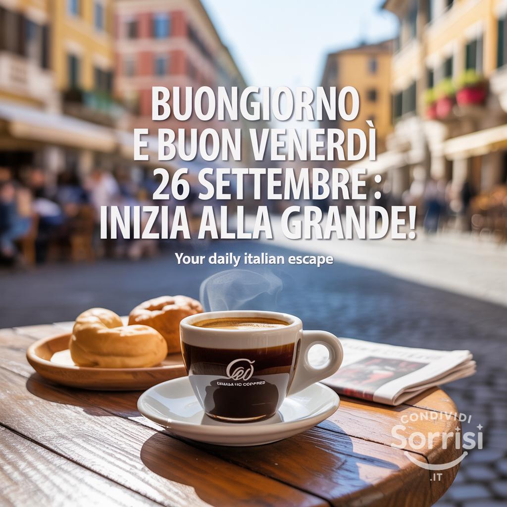Buongiorno e buon venerdì 26 settembre : inizia alla grande!