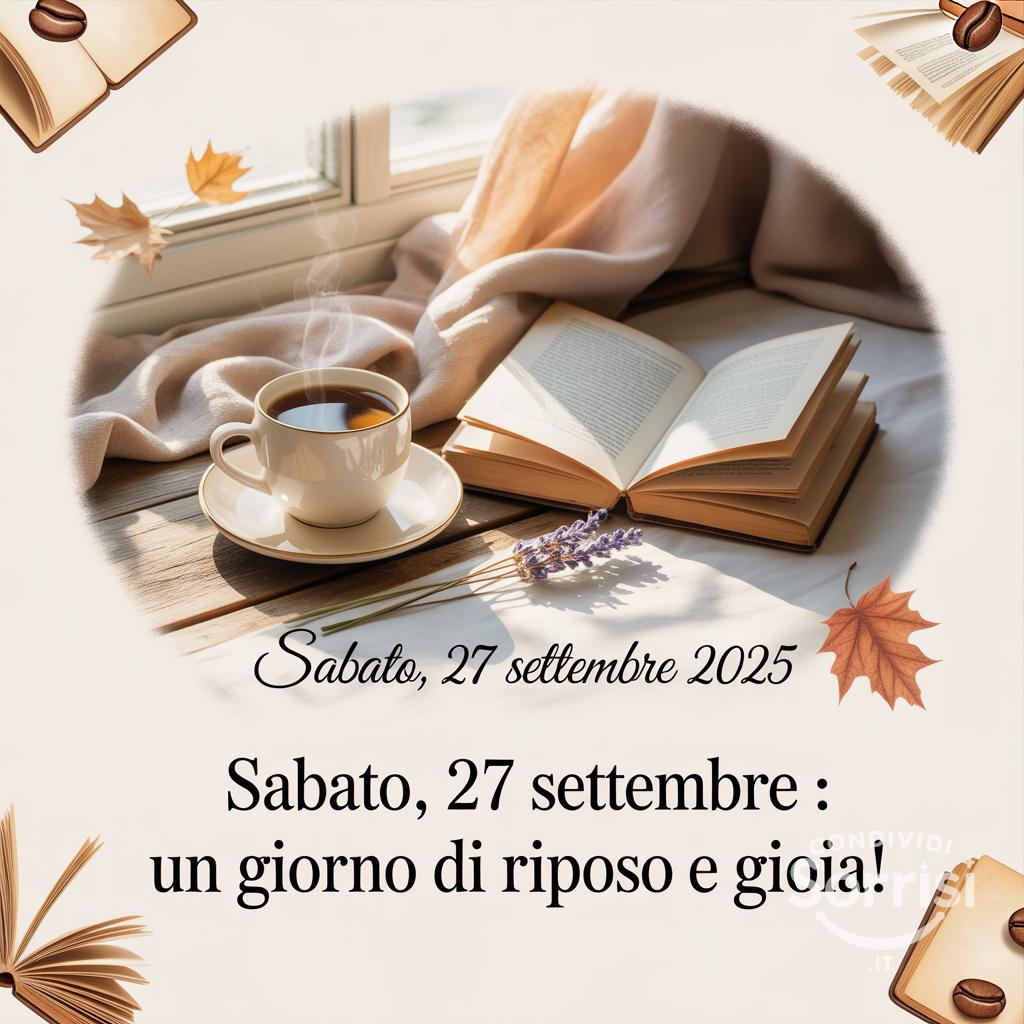 Sabato, 27 settembre : un giorno di riposo e gioia!