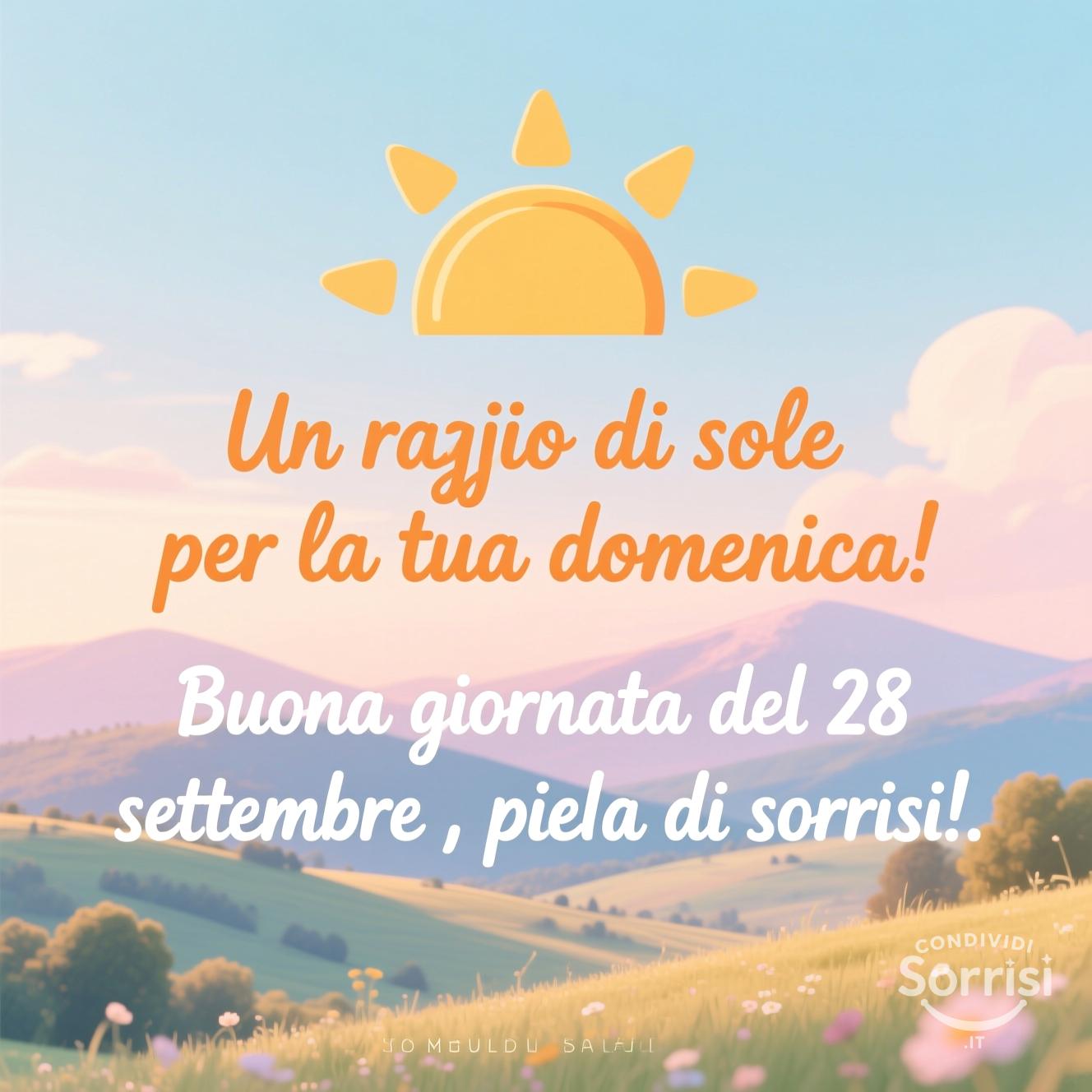 Un raggio di sole per la tua domenica! Buona giornata del 28 settembre , piena di sorrisi!