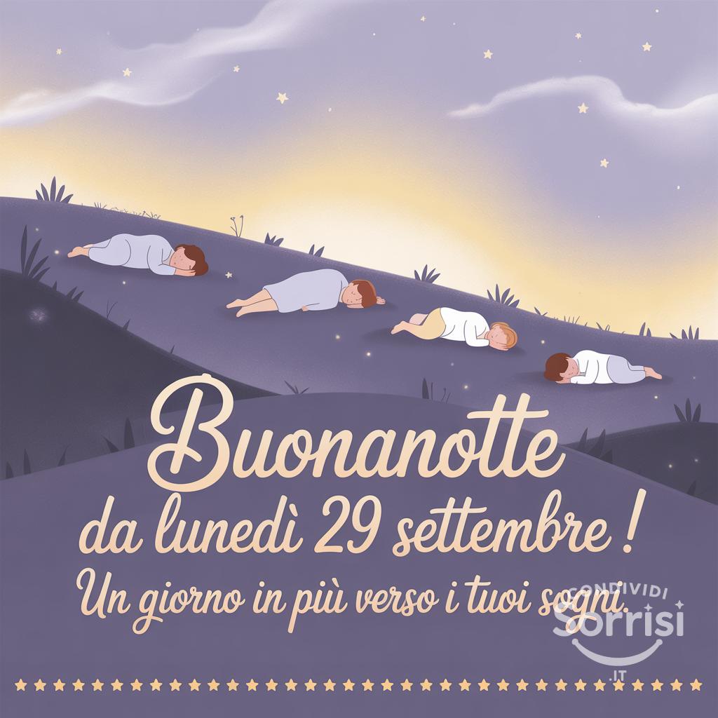 Buonanotte da lunedì 29 settembre ! Un giorno in più verso i tuoi sogni.