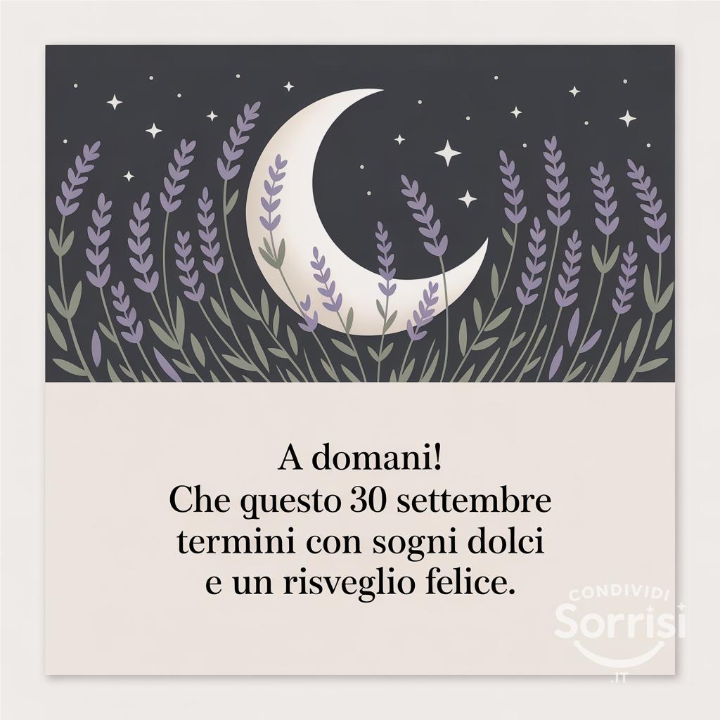 A domani! Che questo 30 settembre  termini con sogni dolci e un risveglio felice.