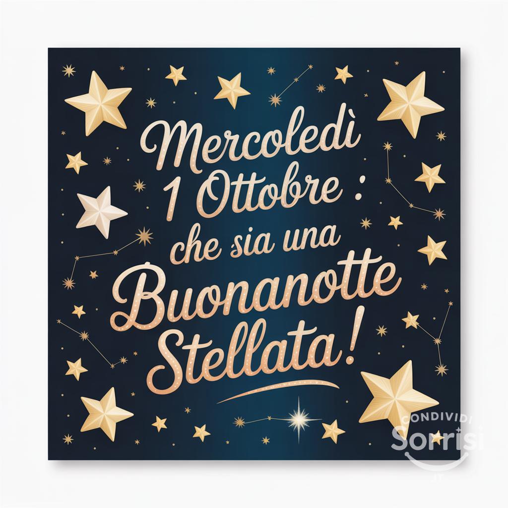 Mercoledì 1 ottobre : che sia una buonanotte stellata!