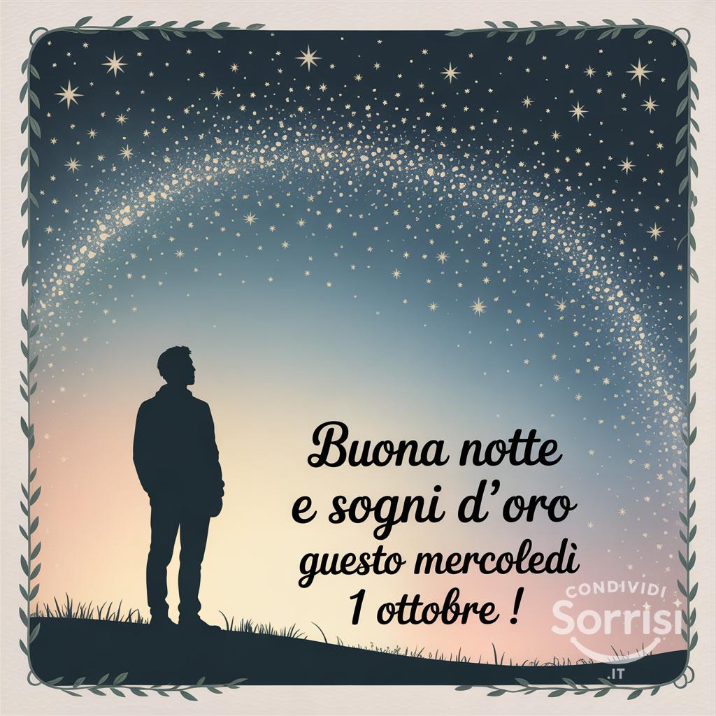 Buona notte e sogni d'oro questo mercoledì 1 ottobre !