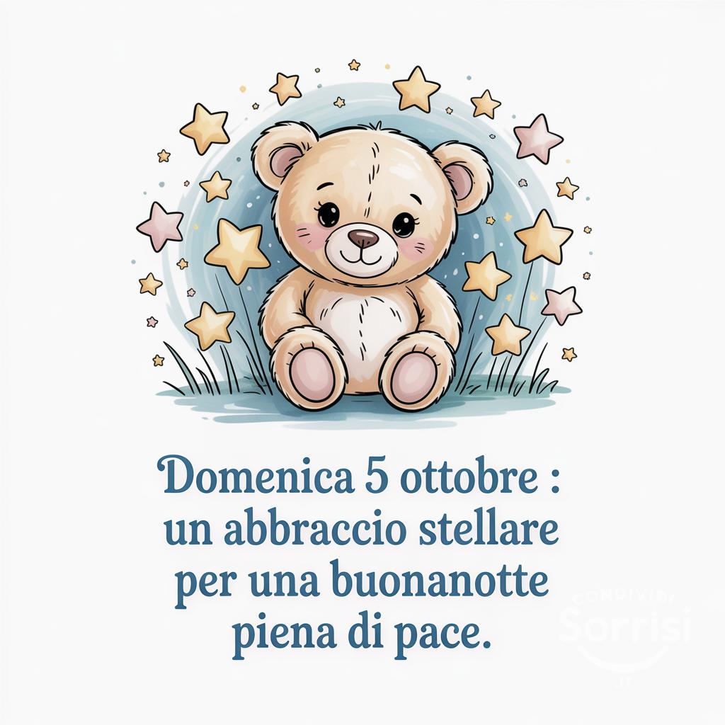 Domenica 5 ottobre : un abbraccio stellare per una buonanotte piena di pace.