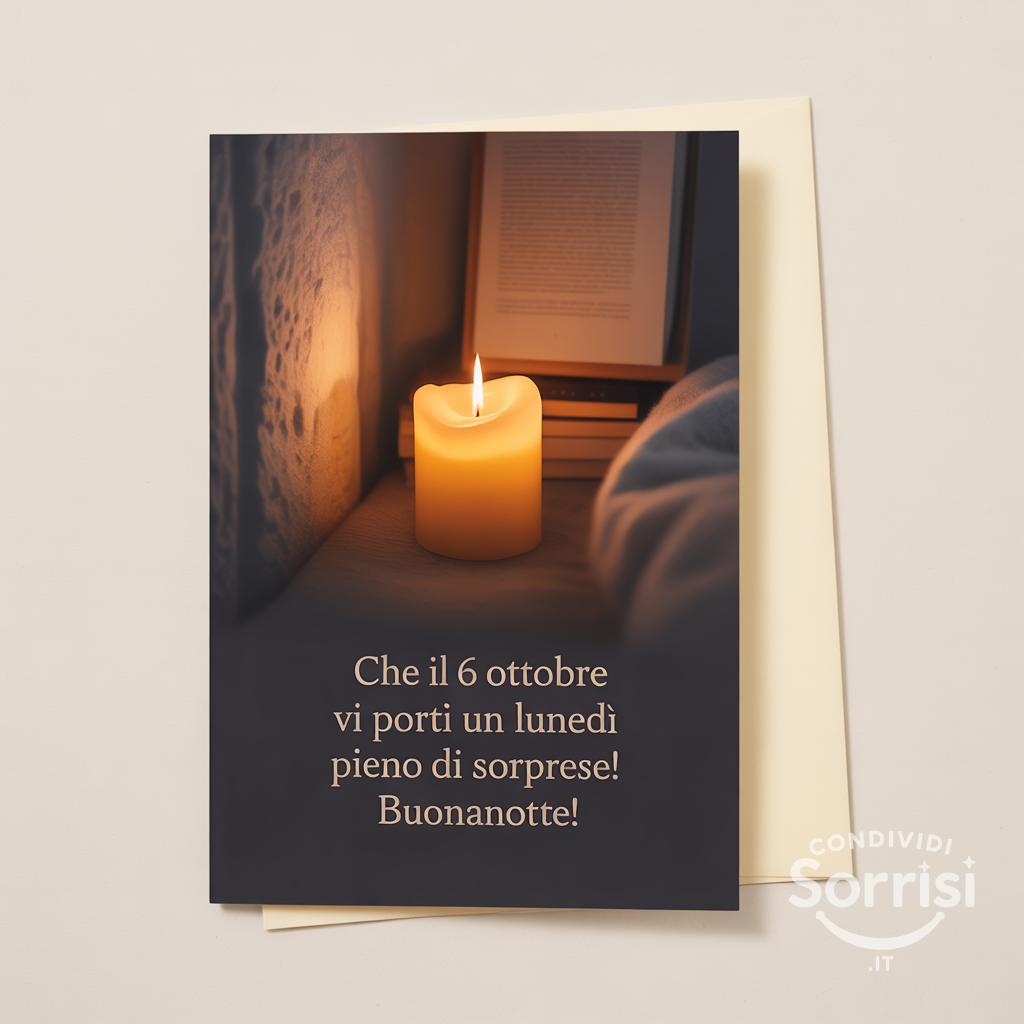 Che il 6 ottobre  vi porti un lunedì pieno di sorprese! Buonanotte!