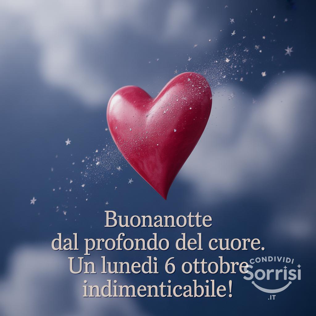 Buonanotte dal profondo del cuore. Un lunedì 6 ottobre  indimenticabile!