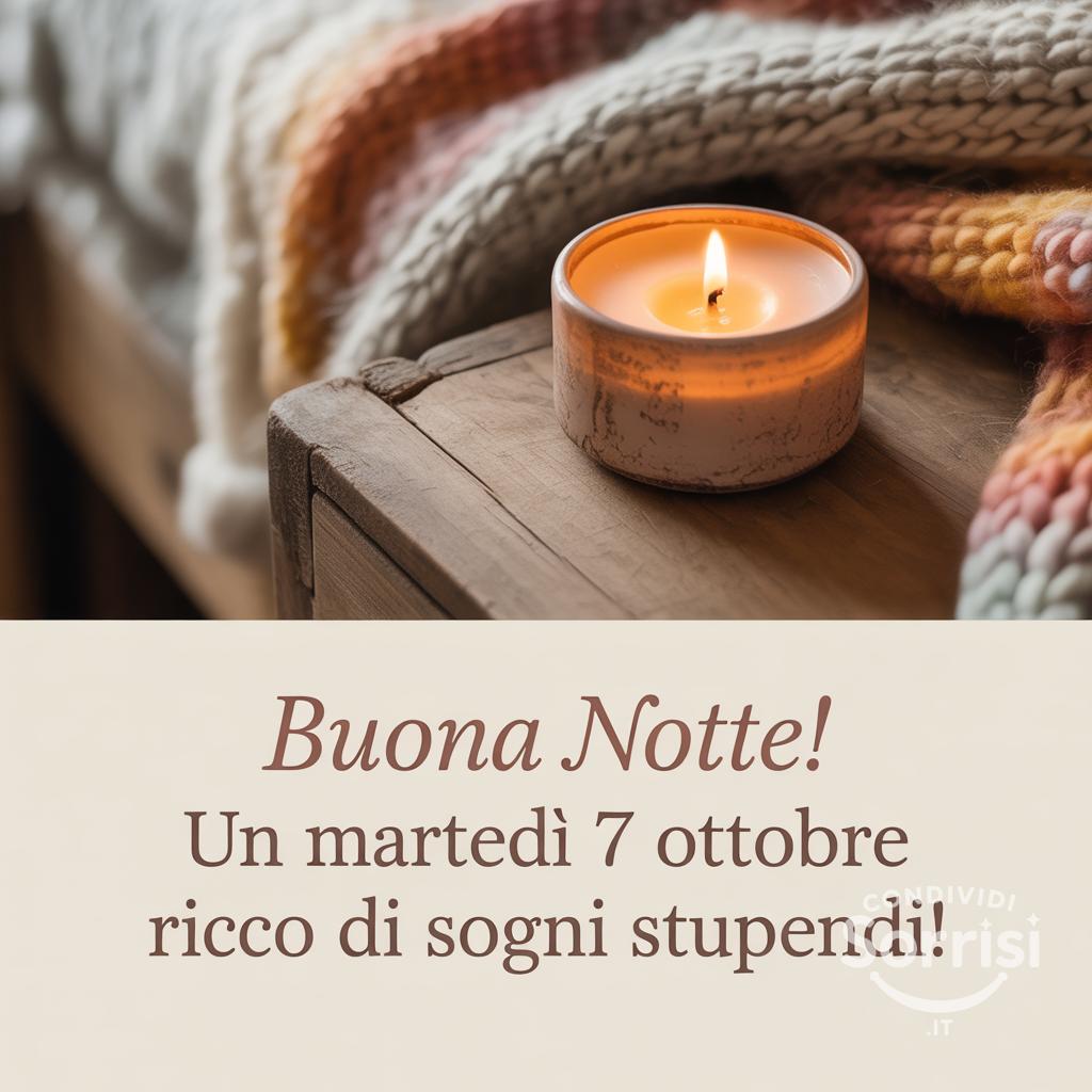 Buona notte! Un martedì 7 ottobre  ricco di sogni stupendi!