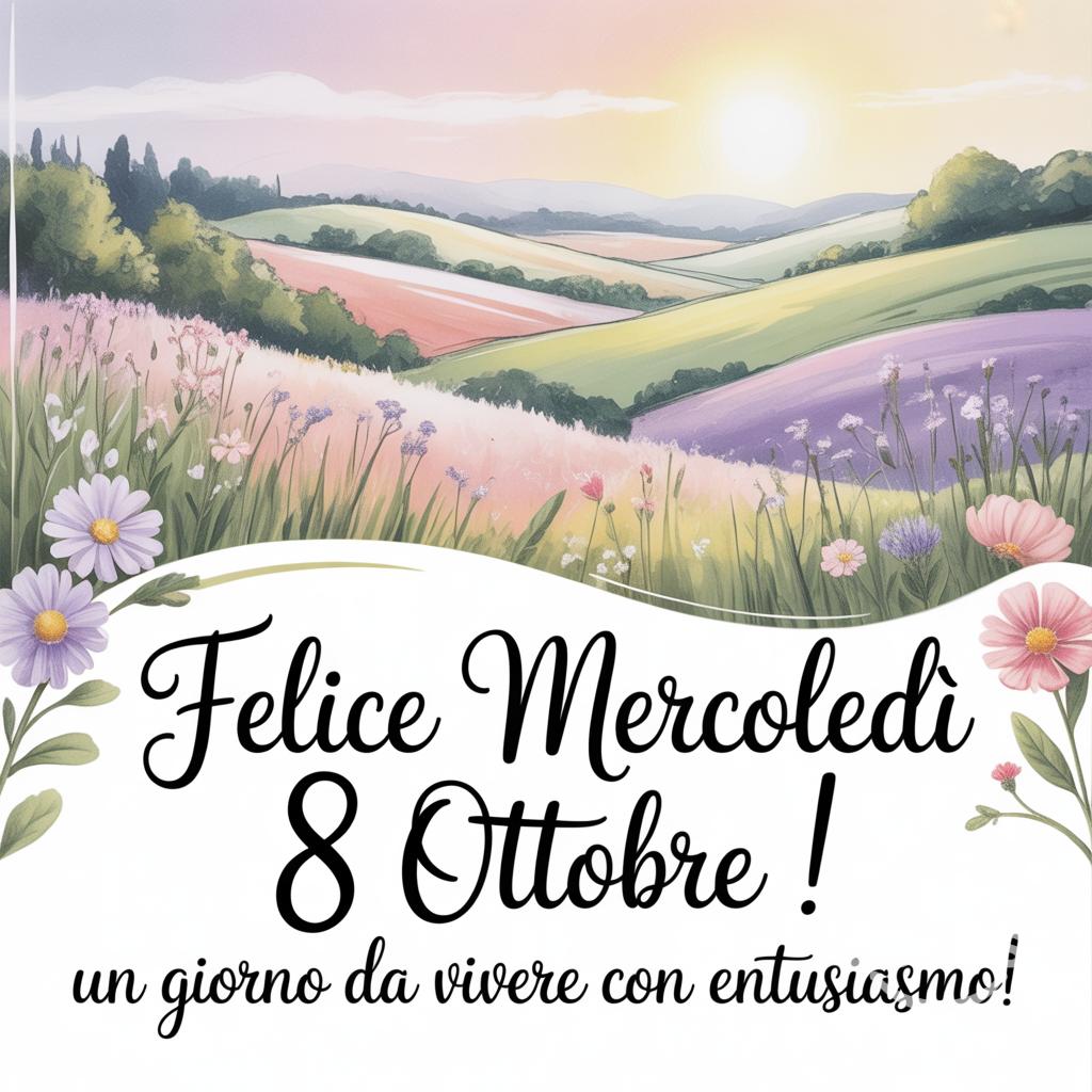 Felice mercoledì 8 ottobre ! Un giorno da vivere con entusiasmo!