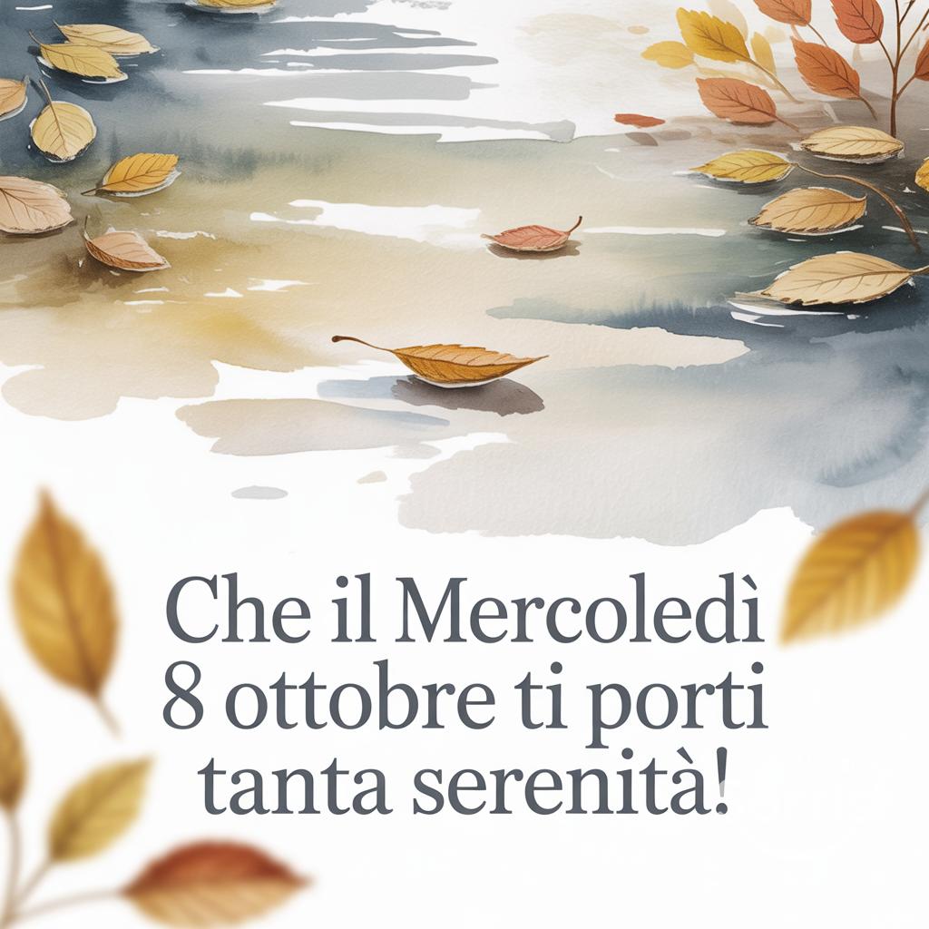 Che il mercoledì 8 ottobre  ti porti tanta serenità!