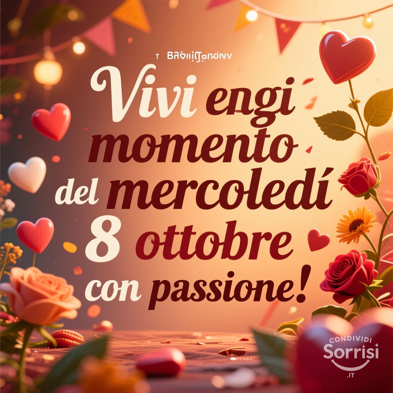 Vivi ogni momento del mercoledì 8 ottobre  con passione!