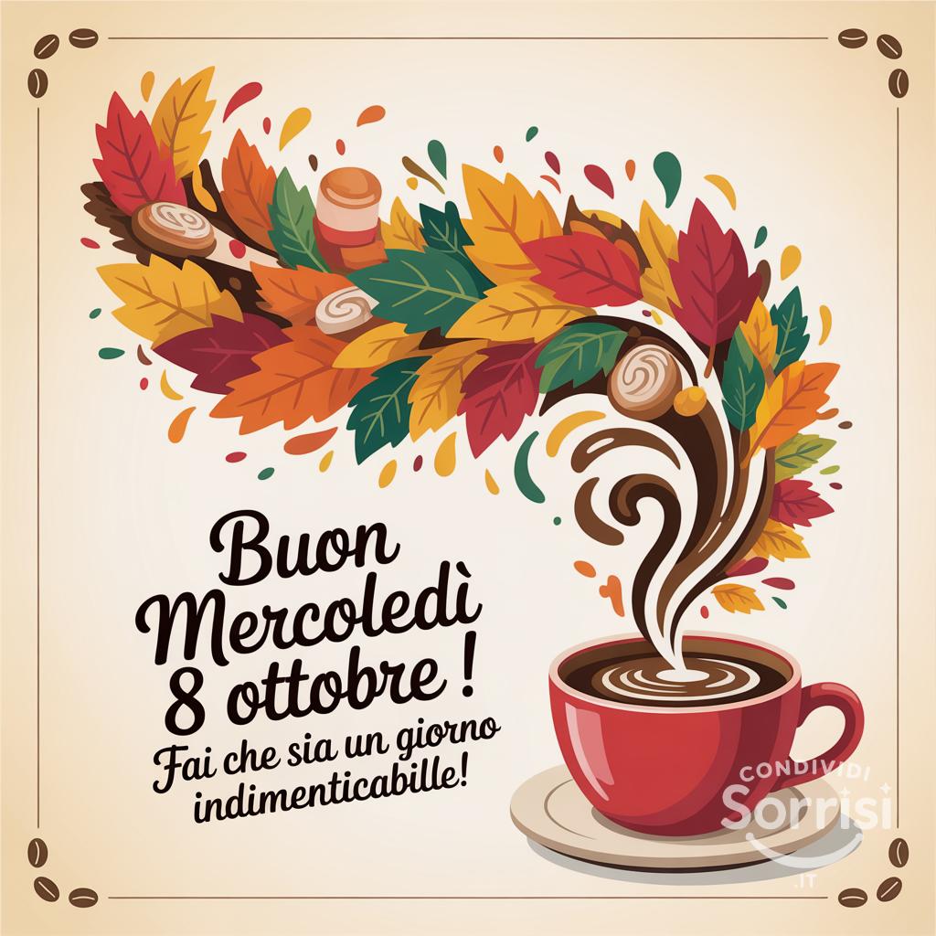 Buon mercoledì 8 ottobre ! Fai che sia un giorno indimenticabile!
