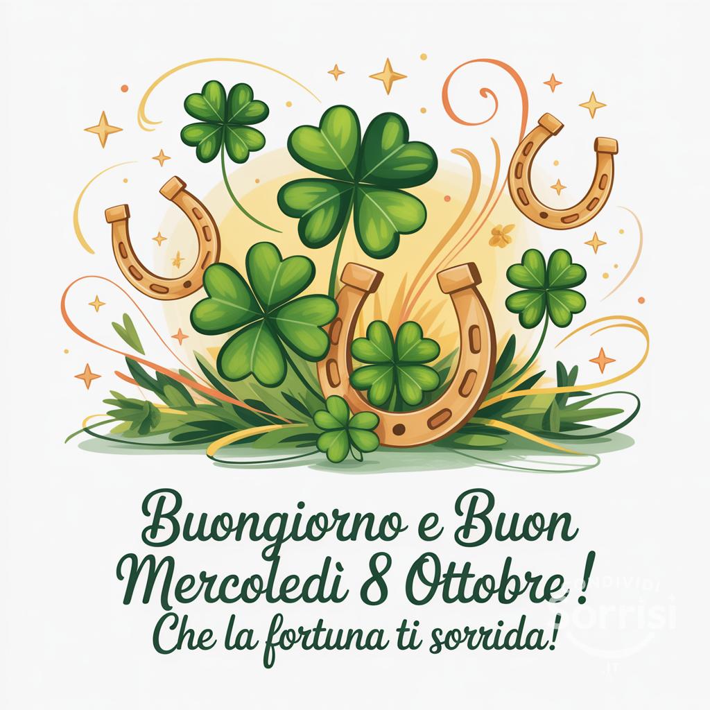 Buongiorno e buon mercoledì 8 ottobre ! Che la fortuna ti sorrida!