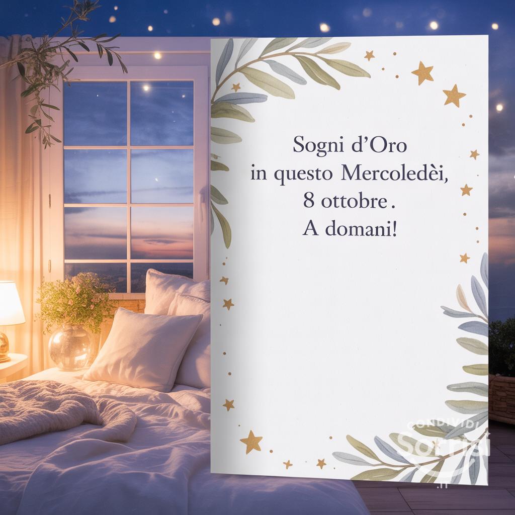 Sogni d'oro in questo mercoledì 8 ottobre . A domani!