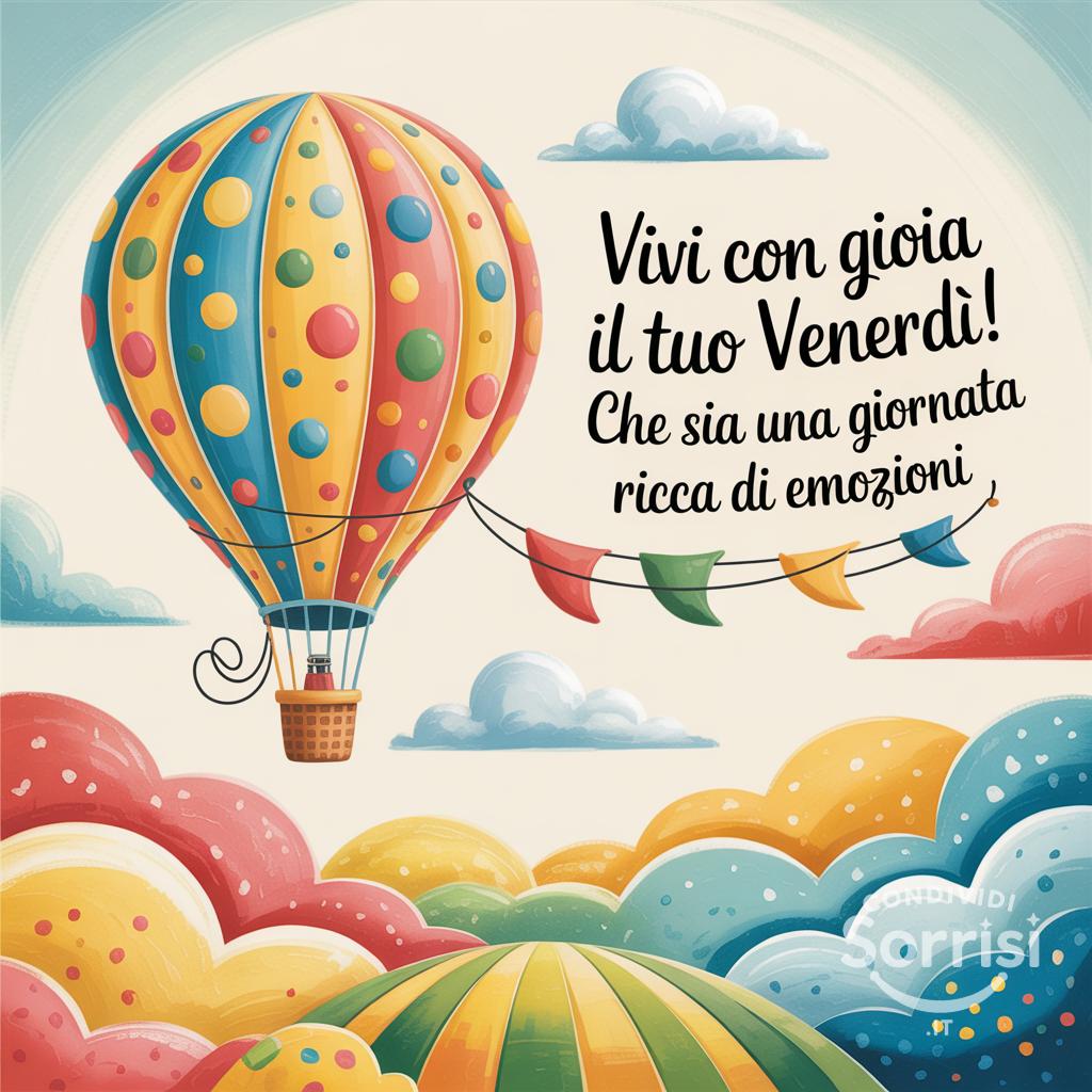 Vivi con gioia il tuo venerdì! Che sia una giornata ricca di emozioni