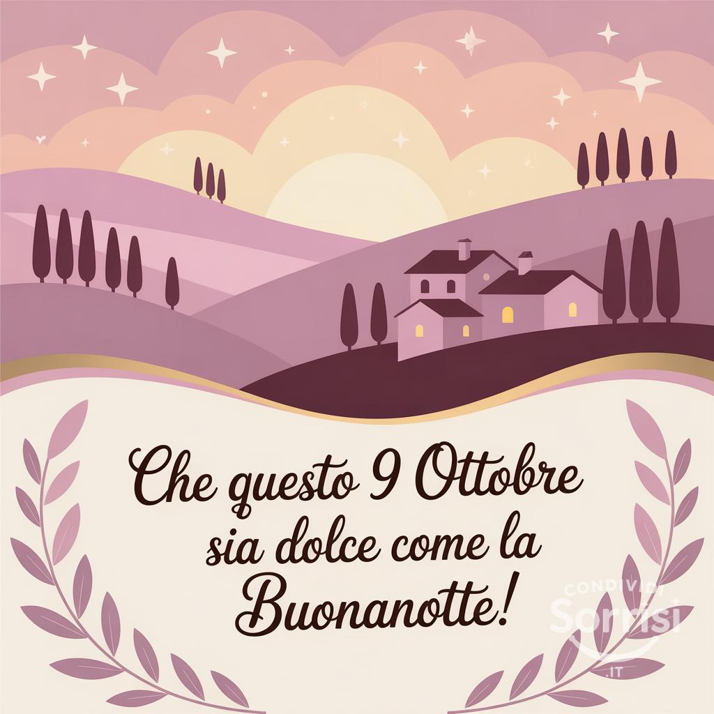 Che questo 9 ottobre  sia dolce come la buonanotte!